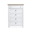Bowery Hill 5-Drawer Chest in White Whisp and Sand With Soft Close