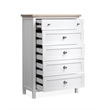 Bowery Hill 5-Drawer Chest in White Whisp and Sand With Soft Close
