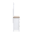 Bowery Hill 6-Drawer Dresser With Portrait Mirror in White Whisp and Sand
