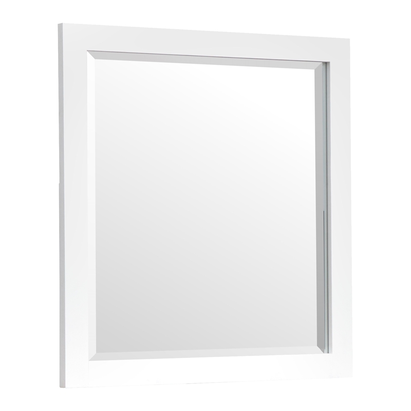 Bowery Hill 8-Drawer Chesser With Portrait Mirror in White Whisp and Sand