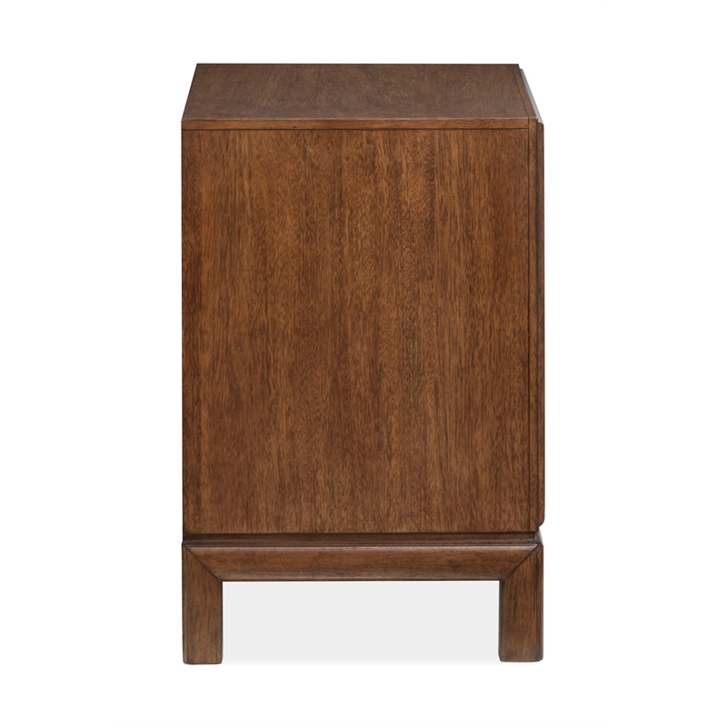 Bowery Hill Open Nightstand With Felt-Lined Drawer in Russet