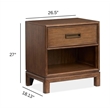 Bowery Hill Open Nightstand With Felt-Lined Drawer in Russet