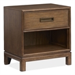 Bowery Hill Open Nightstand With Felt-Lined Drawer in Russet