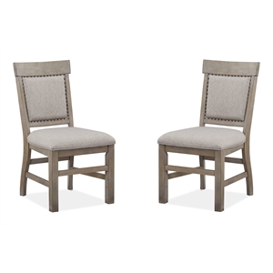Bowery Hill Contemporary Upholstered Side Chair 2-Pack in Dovetail Grey