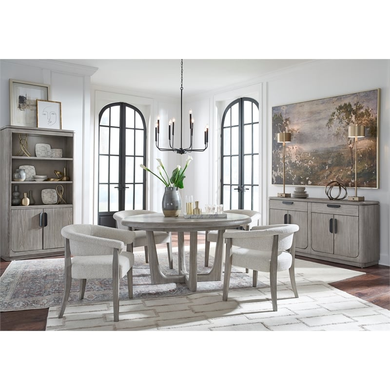 Bowery Hill Contemporary Upholstered Host Chair 2-Pack in Dorian Grey