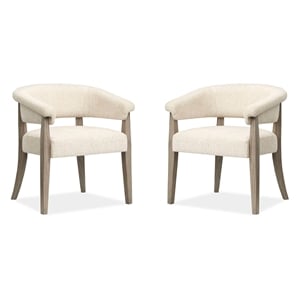 Bowery Hill Contemporary Upholstered Host Chair 2-Pack in Dorian Grey