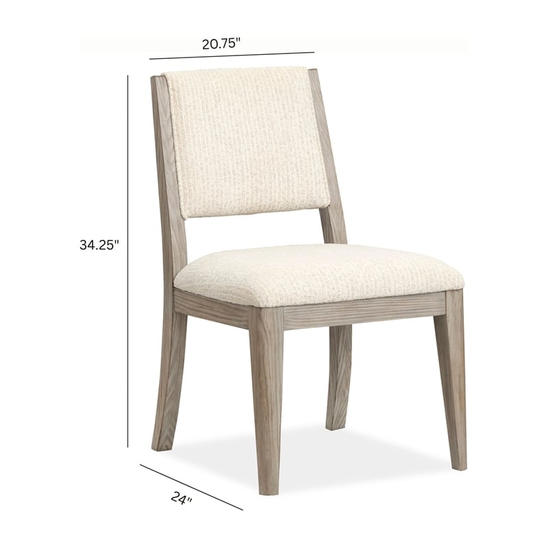 Bowery Hill Contemporary Upholstered Side Chair 2-Pack in Dorian Grey