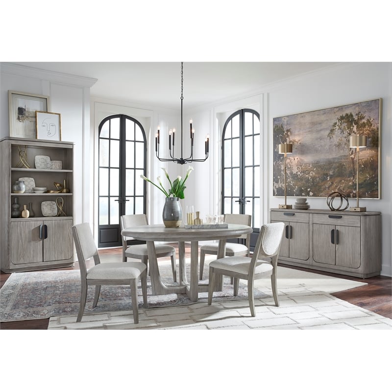 Bowery Hill Contemporary Upholstered Side Chair 2-Pack in Dorian Grey