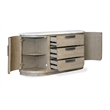 Bowery Hill Stone Top Buffet With 3 Drawers and 2 Doors in Dorian Grey