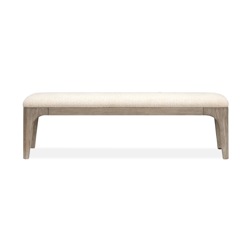 Bowery Hill Contemporary Upholstered Long Bench in Dorian Grey