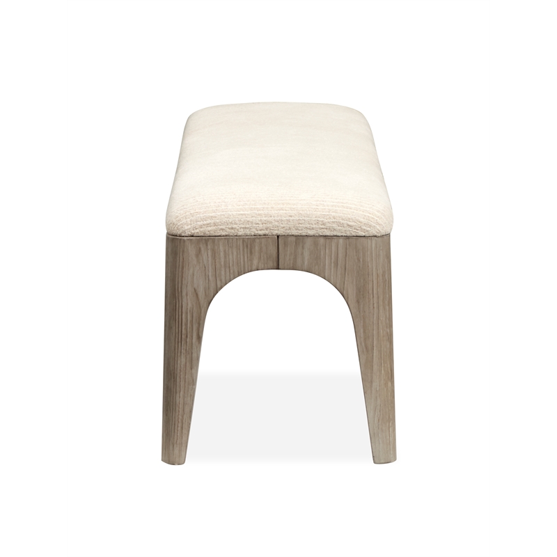 Bowery Hill Contemporary Upholstered Long Bench in Dorian Grey