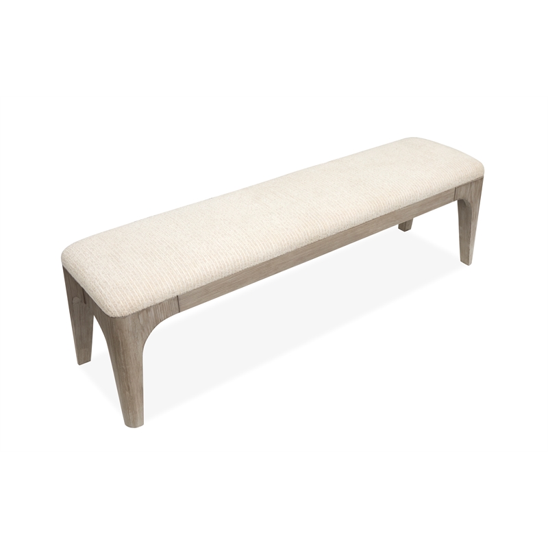Bowery Hill Contemporary Upholstered Long Bench in Dorian Grey