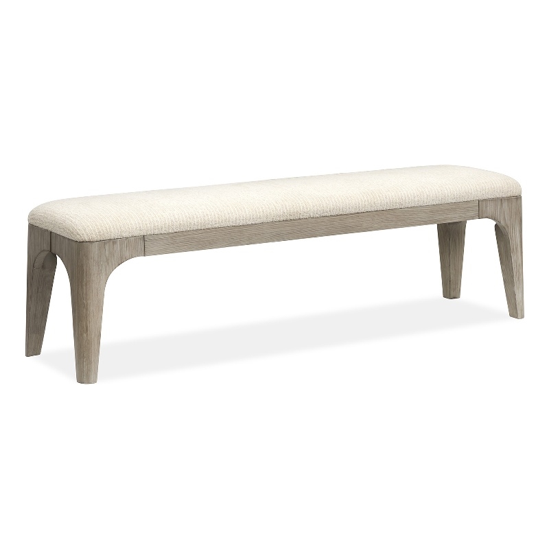 Bowery Hill Contemporary Upholstered Long Bench in Dorian Grey
