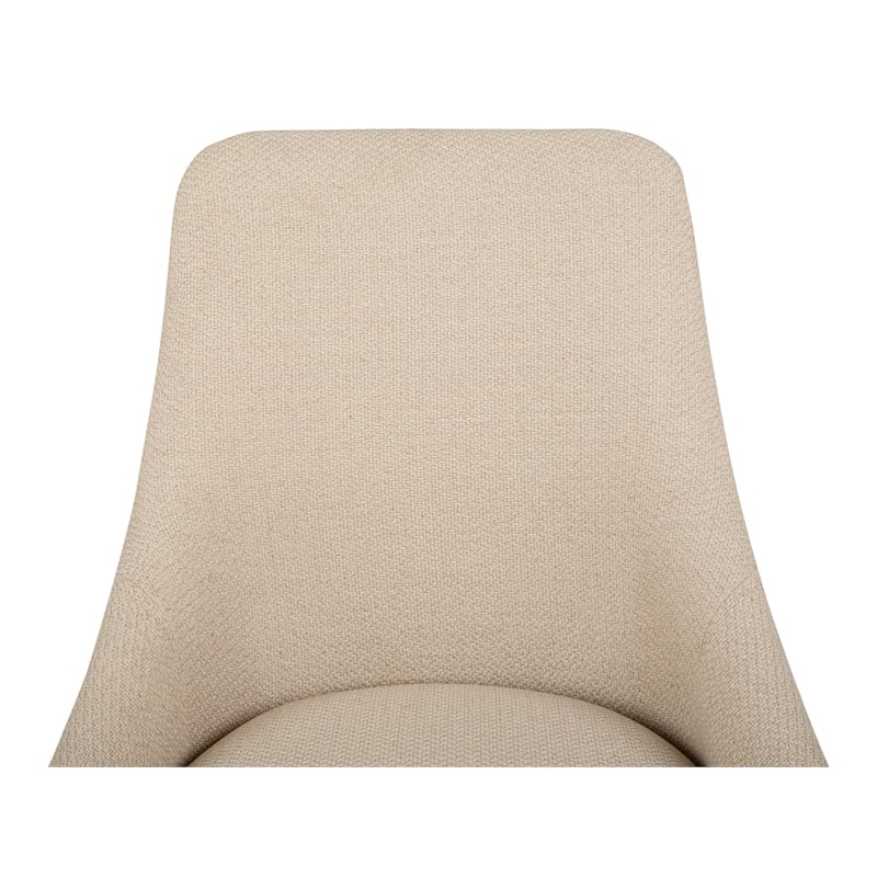 Bowery Hill Contemporary Upholstered Arm Chair 2-Pack in Swiss Coffee