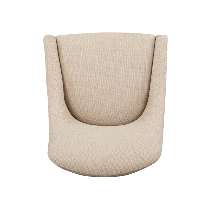 Bowery Hill Contemporary Upholstered Arm Chair 2-Pack in Swiss Coffee