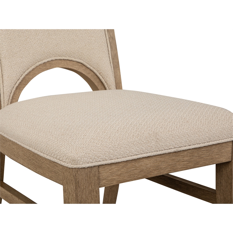 Bowery Hill Contemporary Upholstered Side Chair 2-Pack in Swiss Coffee