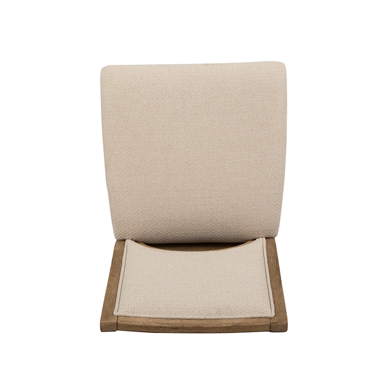 Bowery Hill Contemporary Upholstered Side Chair 2-Pack in Swiss Coffee