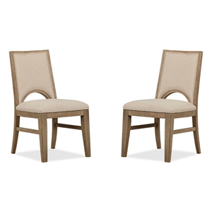Bowery Hill Contemporary Upholstered Side Chair 2-Pack in Swiss Coffee