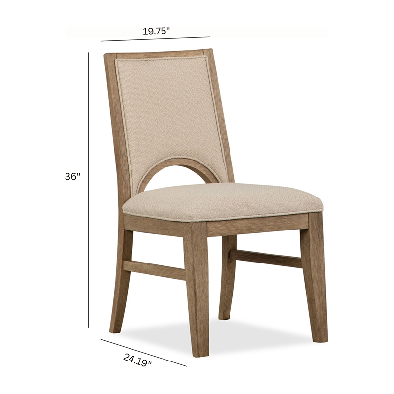 Bowery Hill Contemporary Upholstered Side Chair 2-Pack in Swiss Coffee
