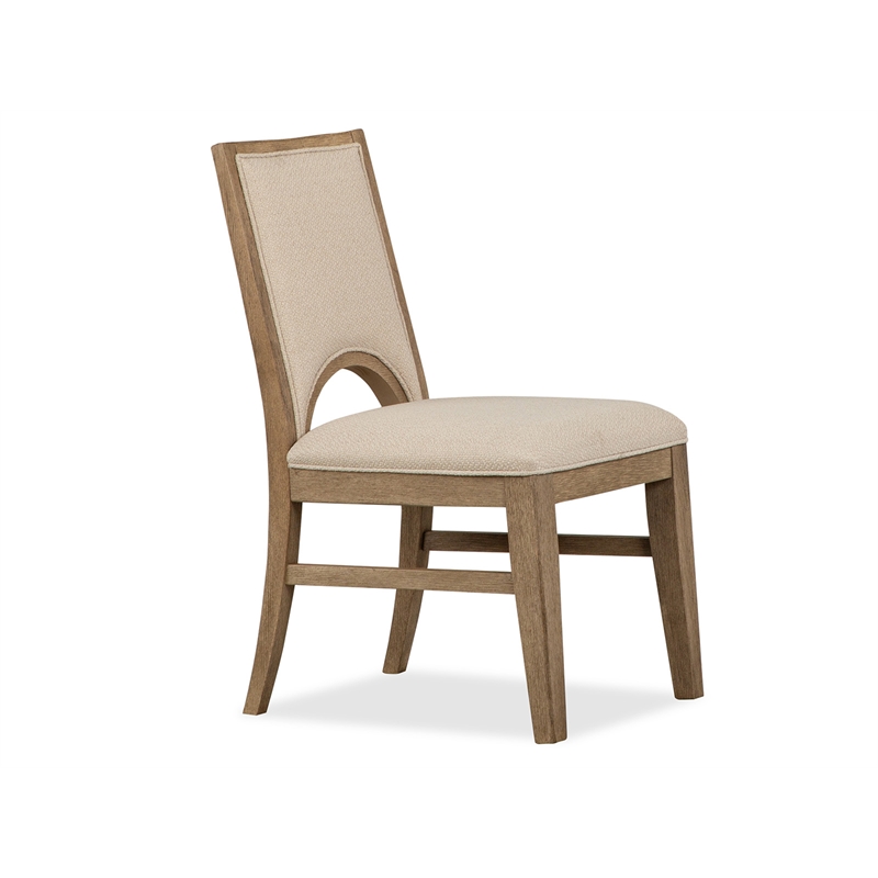 Bowery Hill Contemporary Upholstered Side Chair 2-Pack in Swiss Coffee