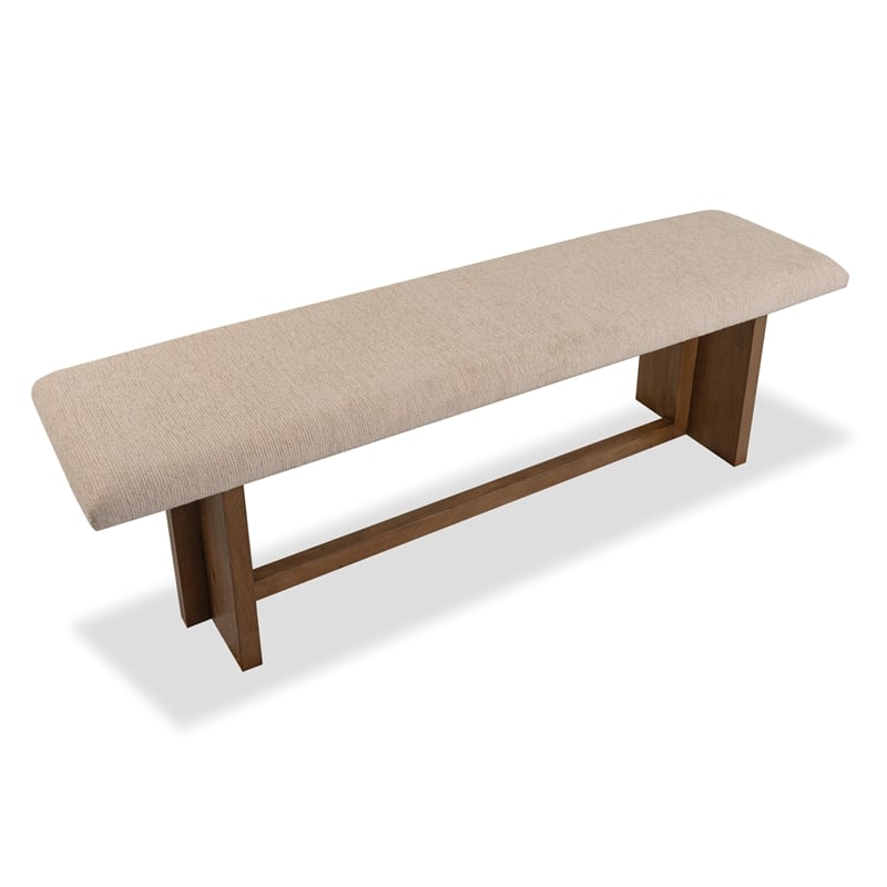 Bowery Hill Upholstered Bench in Harvest Brown With 500 lb Capacity