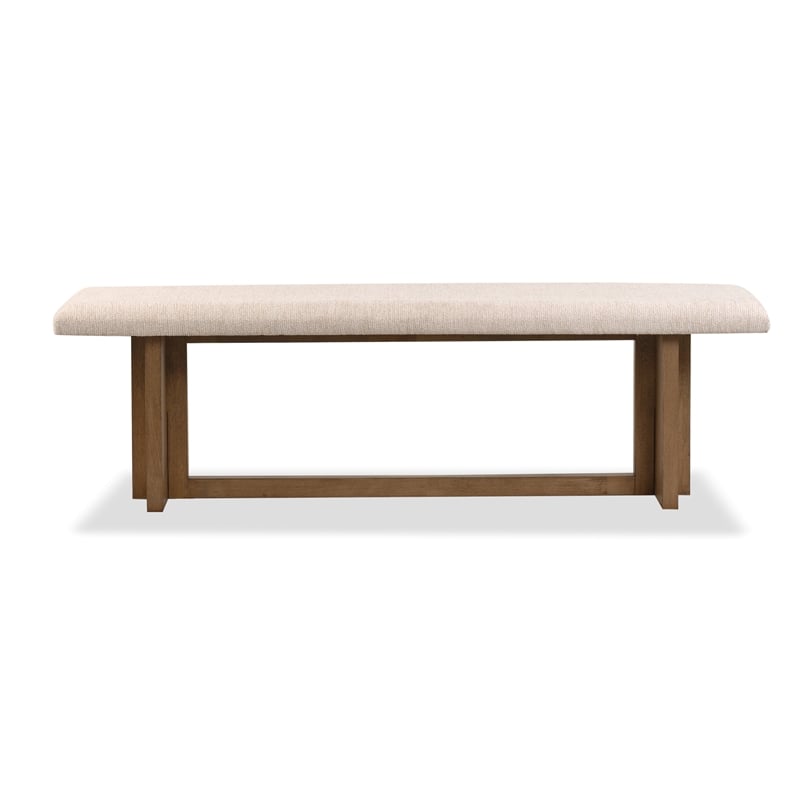 Bowery Hill Upholstered Bench in Harvest Brown With 500 lb Capacity
