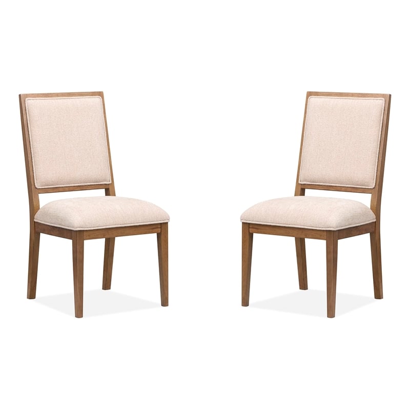 Bowery Hill Contemporary Upholstered Side Chair 2-Pack in Harvest Brown
