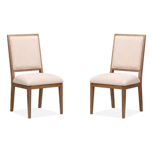 Bowery Hill Contemporary Upholstered Side Chair 2-Pack in Harvest Brown