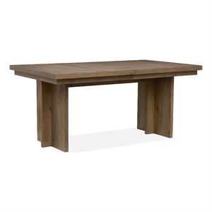 Bowery Hill Extendable Trestle Dining Table 66&quot to 84&quot in Harvest Brown