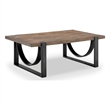 Bowery Hill Rectangular Cocktail Table in Rustic Honey and Distressed Iron