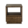 Bowery Hill Contemporary Rectangular End Table With Drawer in Tobacco