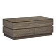 Bowery Hill Lift Top Cocktail Table With Drawers and Casters in Tobacco