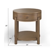 Bowery Hill Contemporary Round End Table With Drawer and Shelf in Honey