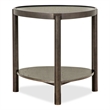 Bowery Hill Shaped Accent End Table With Bottom Shelf in Coffee Bean