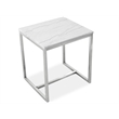 Bowery Hill White Marble Rectangular End Table With Brushed Nickel Frame
