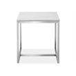 Bowery Hill White Marble Rectangular End Table With Brushed Nickel Frame