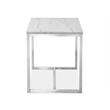 Bowery Hill White Marble Rectangular End Table With Brushed Nickel Frame