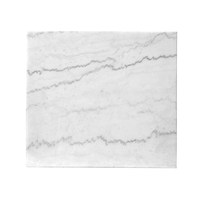 Bowery Hill White Marble Rectangular End Table With Brushed Nickel Frame