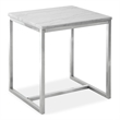 Bowery Hill White Marble Rectangular End Table With Brushed Nickel Frame