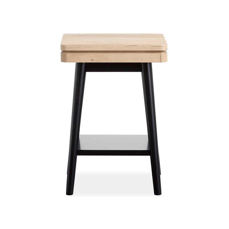 Bowery Hill Contemporary Square Accent Table With Shelf in Driftwood
