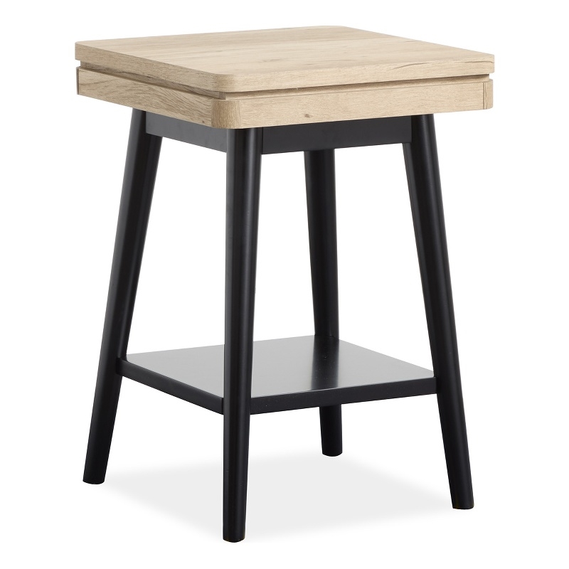Bowery Hill Contemporary Square Accent Table With Shelf in Driftwood