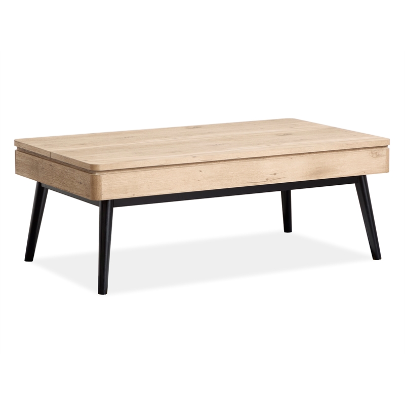 Bowery Hill Contemporary Lift Top Storage Cocktail Table in Driftwood