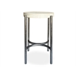 Bowery Hill Round Accent Table With Metal Legs in Edgecomb Grey and Nickel