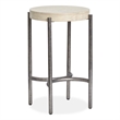 Bowery Hill Round Accent Table With Metal Legs in Edgecomb Grey and Nickel