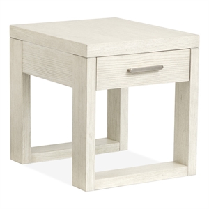 Bowery Hill Rectangular End Table With Drawer in Balboa Mist