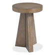 Bowery Hill Contemporary Round Accent End Table in Antique Wheat