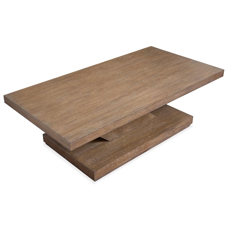 Bowery Hill Rectangular Cocktail Table With Casters in Antique Wheat