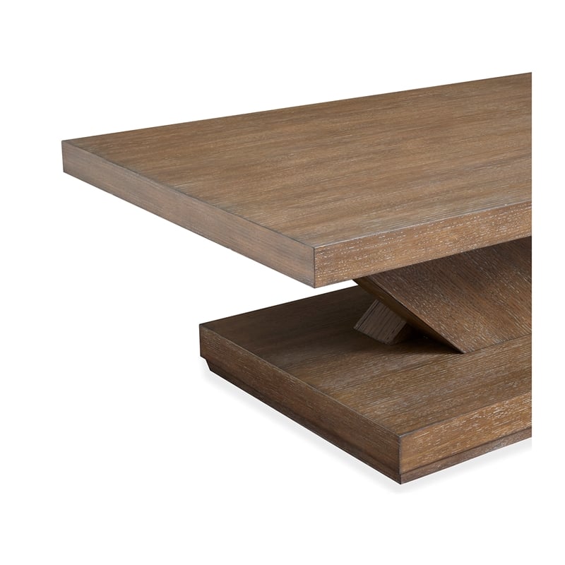 Bowery Hill Rectangular Cocktail Table With Casters in Antique Wheat