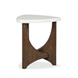Bowery Hill Contemporary Honed Marble Shaped End Table in Turkish Coffee