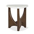 Bowery Hill Contemporary Honed Marble Shaped End Table in Turkish Coffee